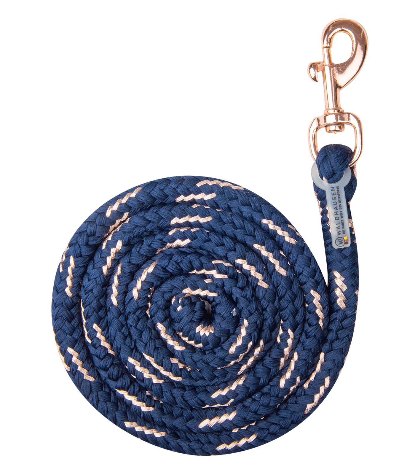 Rosé lead rope, carabiner night blue