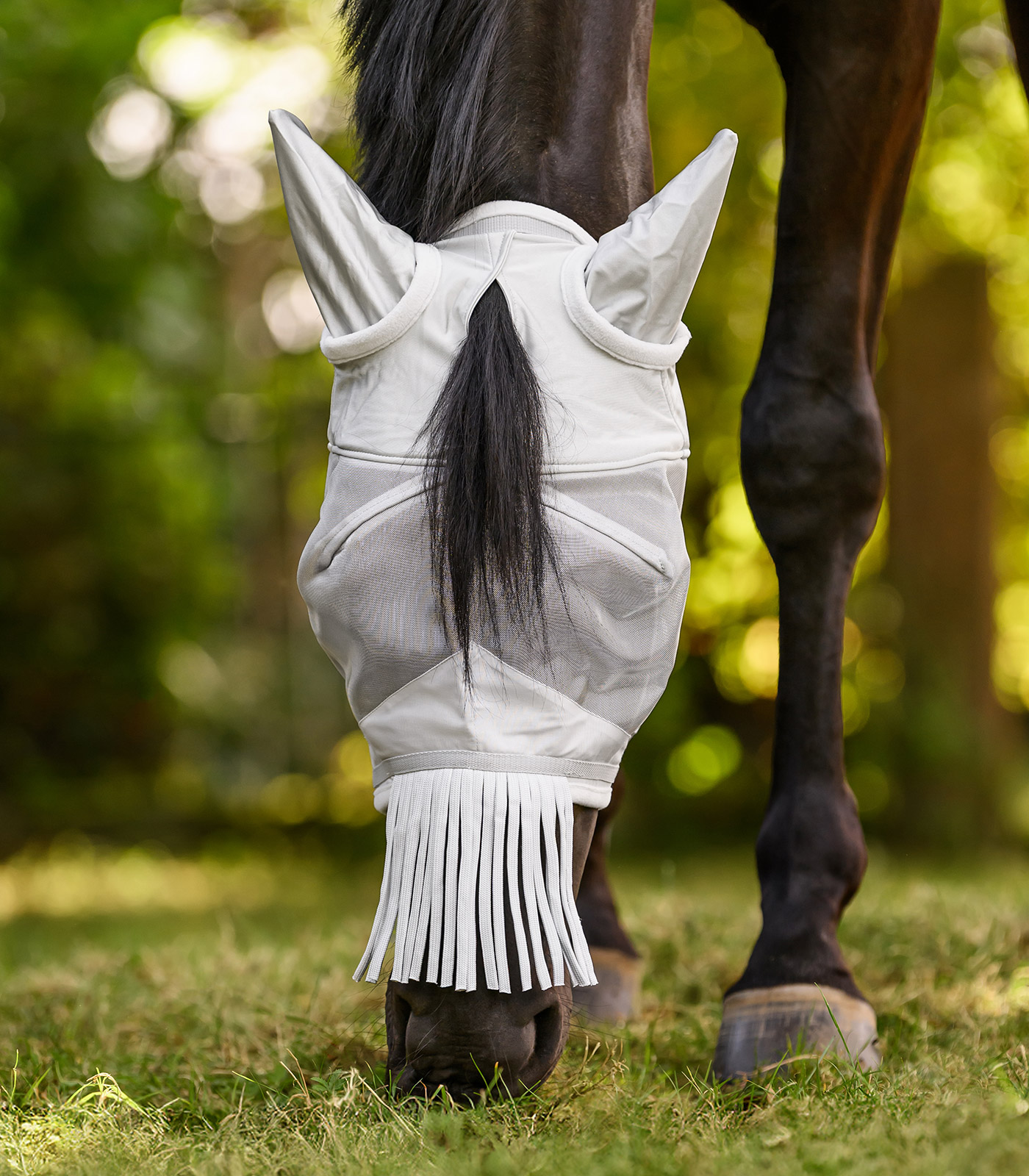 PREMIUM Fliegenmaske mit Ohrenschutz und Nasenfransen