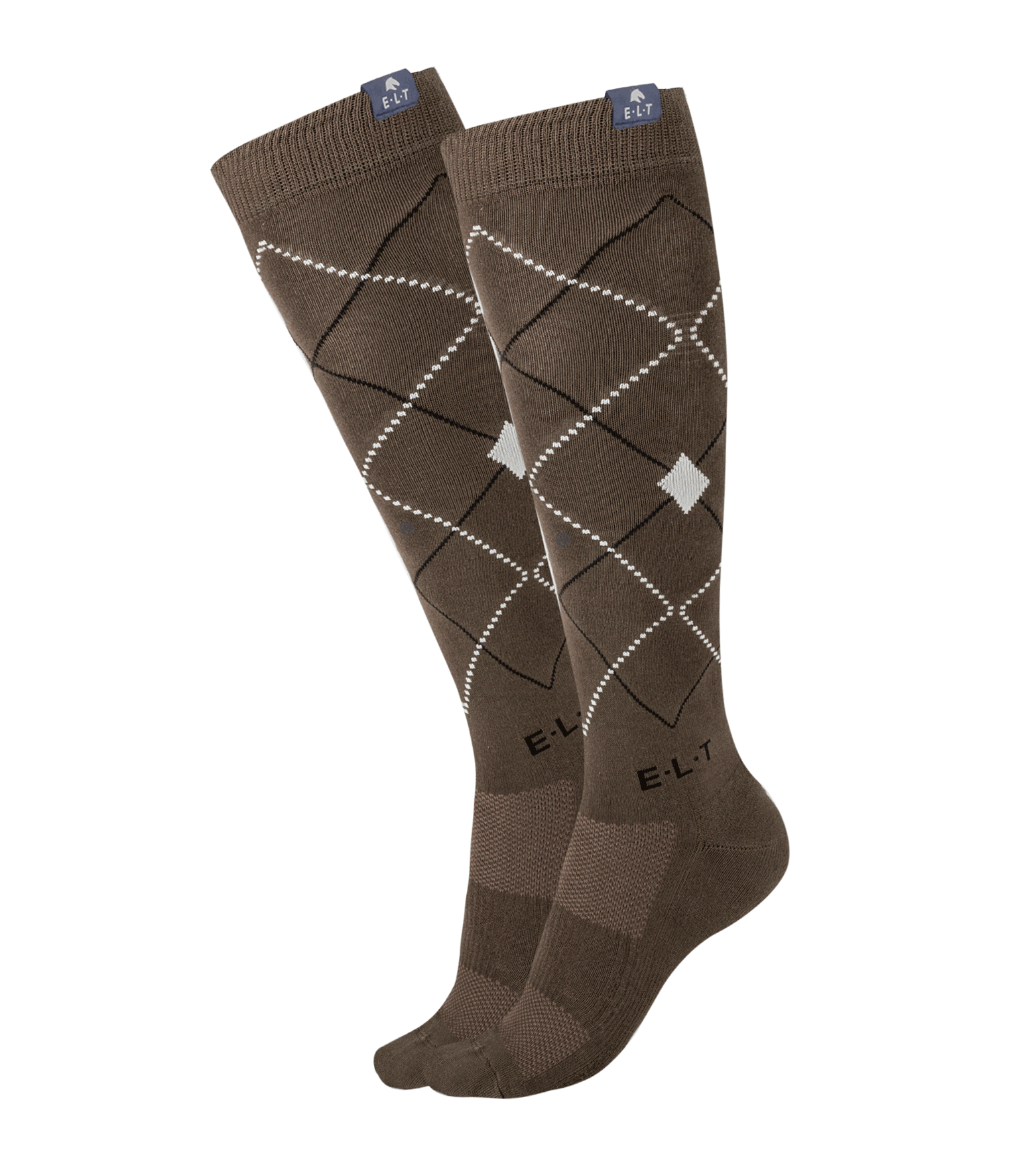 Reitsocken Argyle grünbraun
