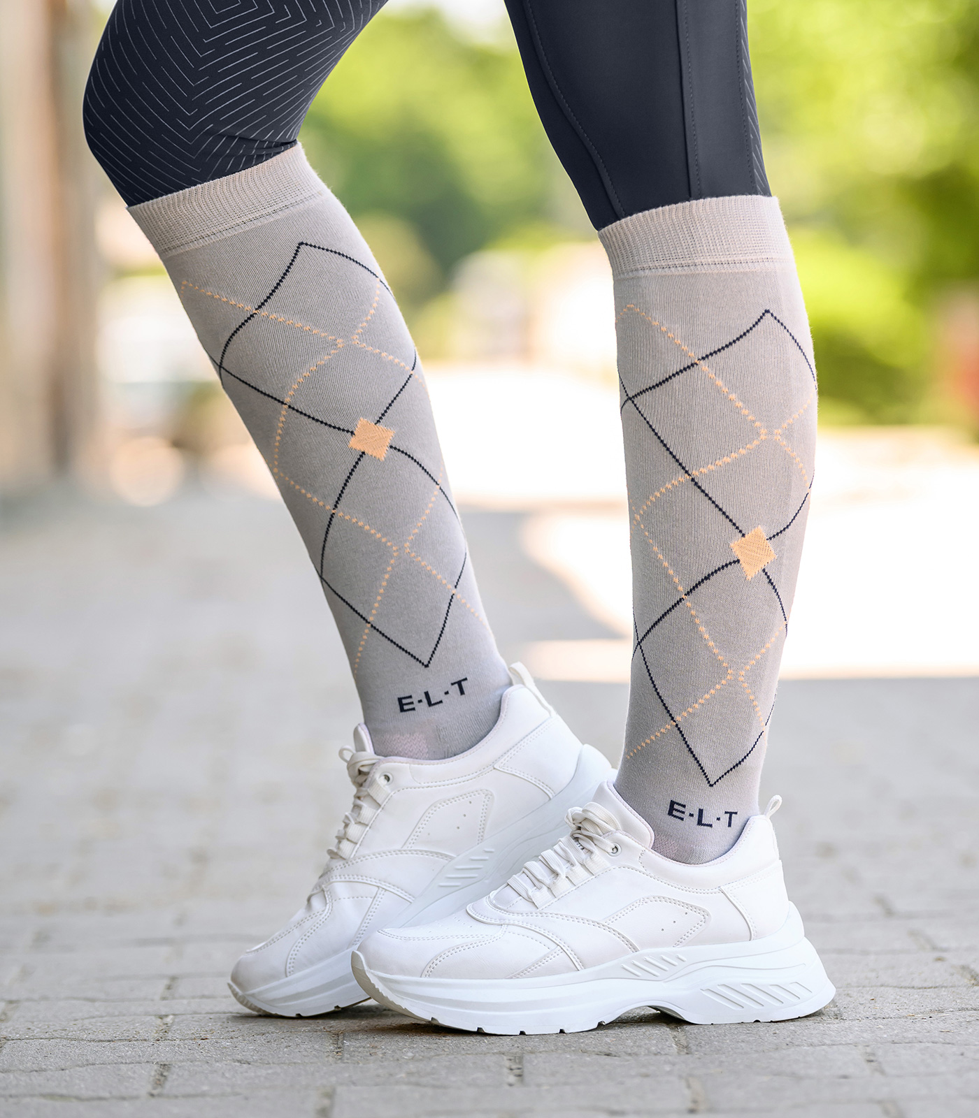 Calze da equitazione Argyle grigio cromo