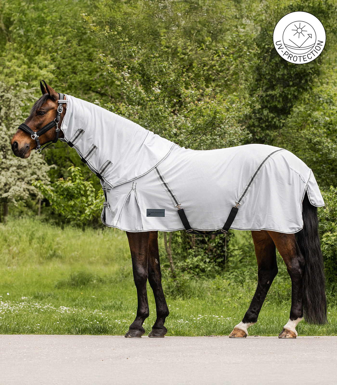 PROTECT Fly rug featuring a detachable neck part silver-grey/grey