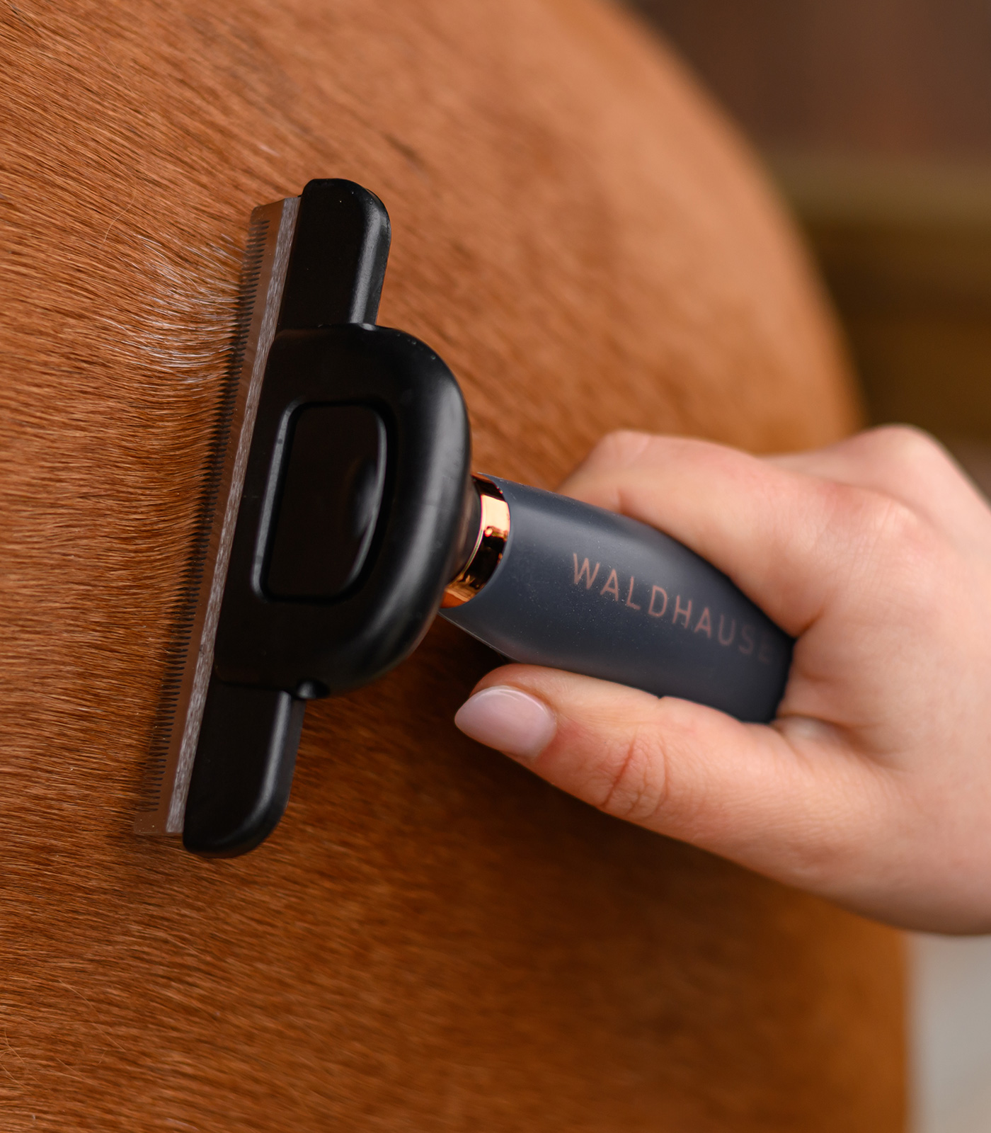 Peigne pour la mue du cheval avec poignée gel, L