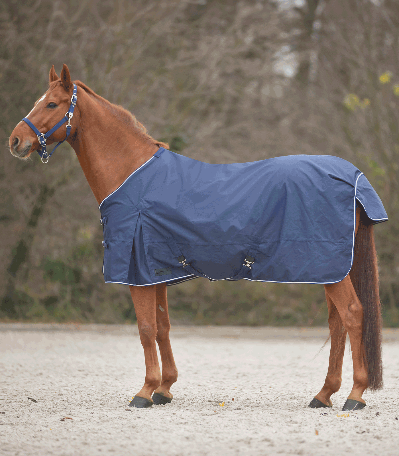 COMFORT rain sheet with cross surcingles night blue