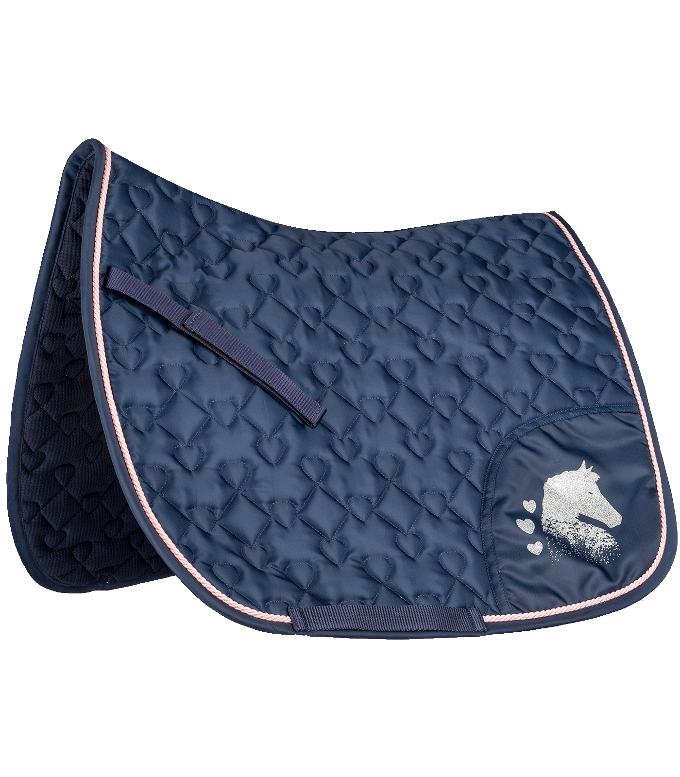 Lucky Heart - Glitter Saddle Pad night blue/Lucky Heart