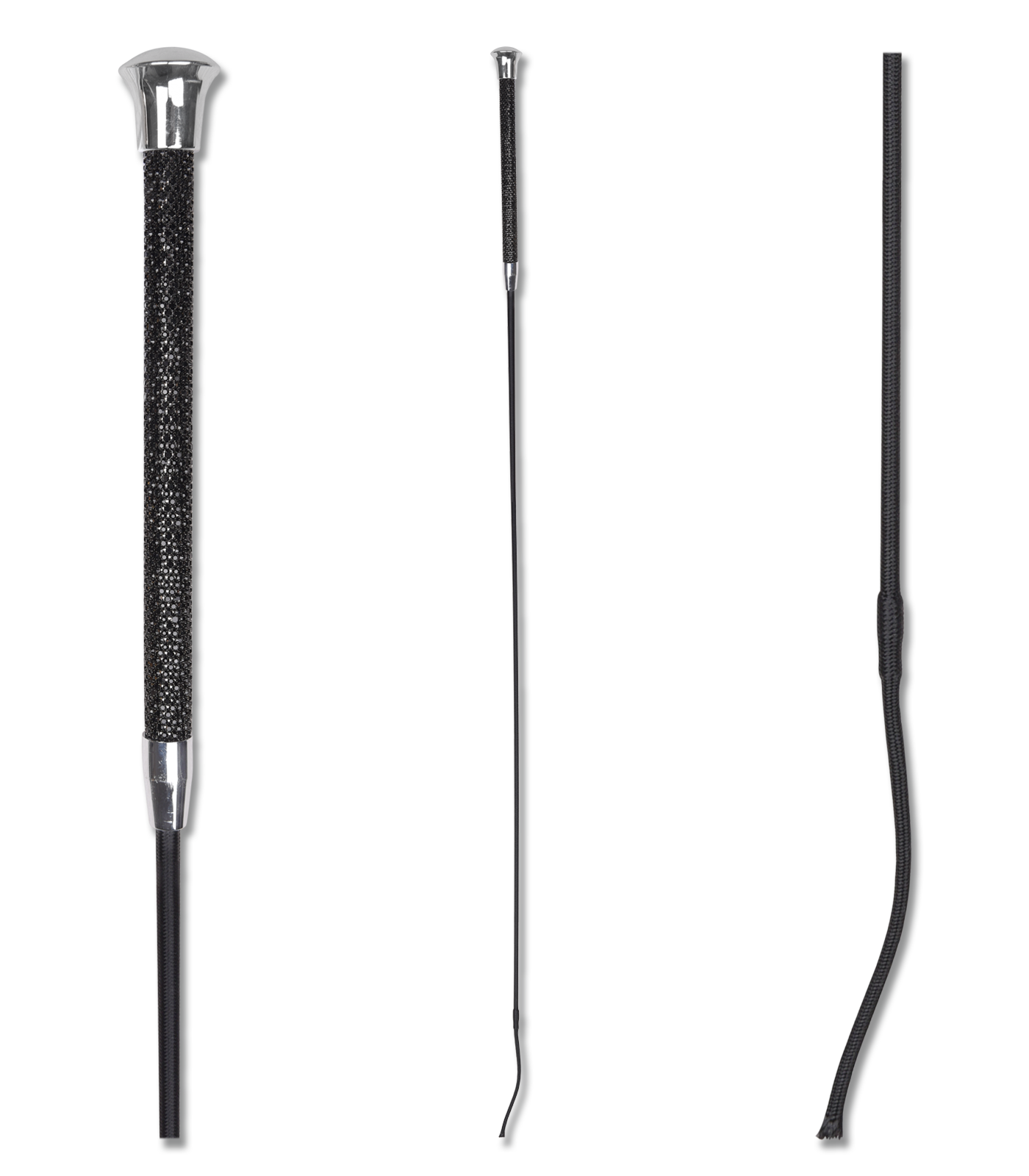 Frustino da dressage Full Diamonds nero