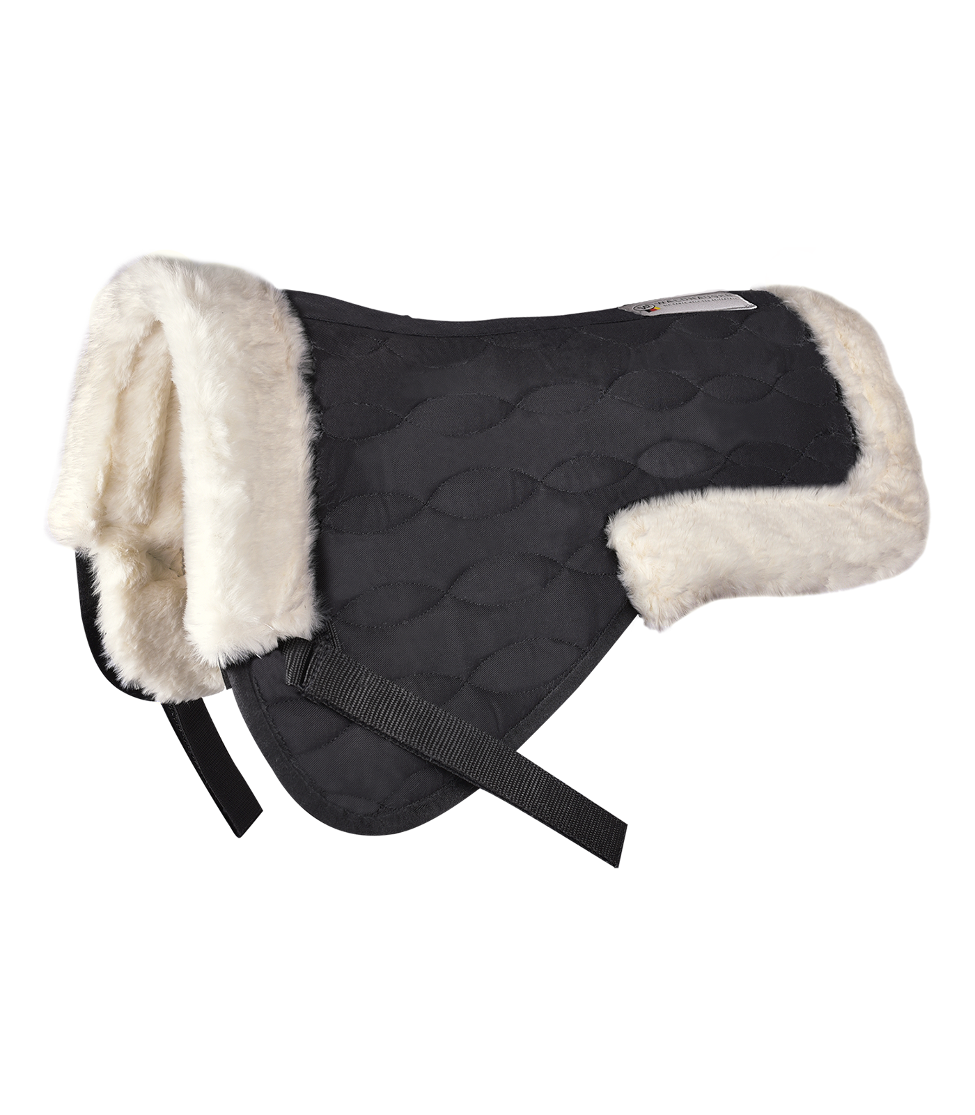 Saddle Pad with synthetic fur black/nature
