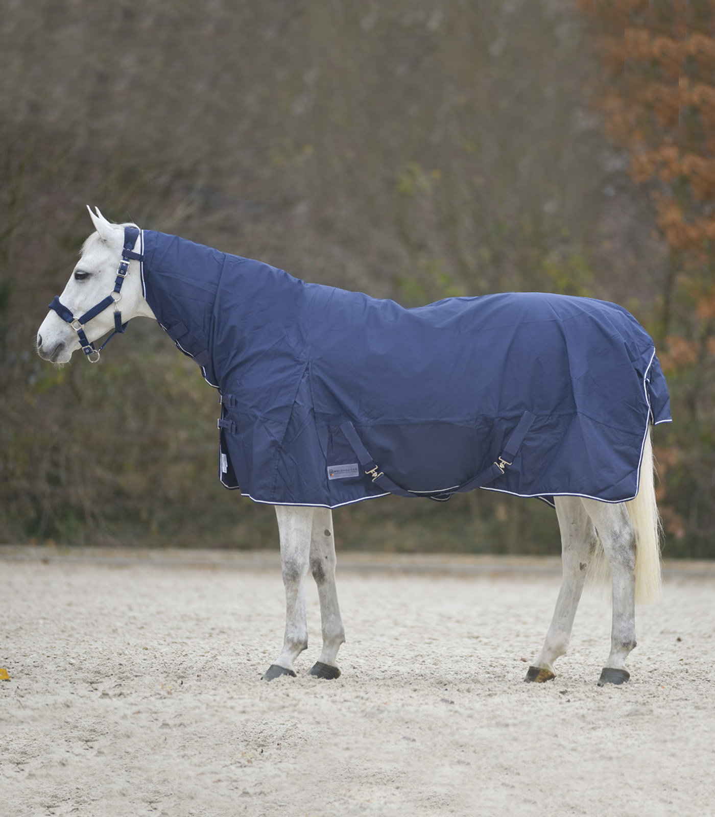 Couverture de pluie COMFORT avec couvre-cou bleu nocturne