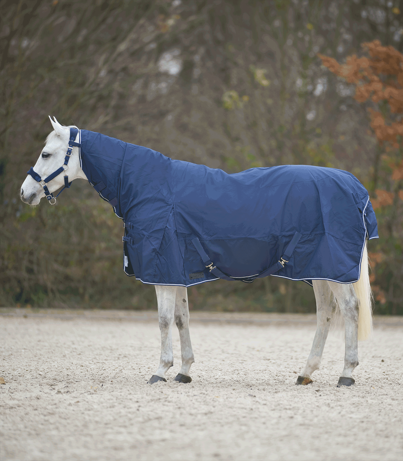 COMFORT rain sheet with neck section night blue