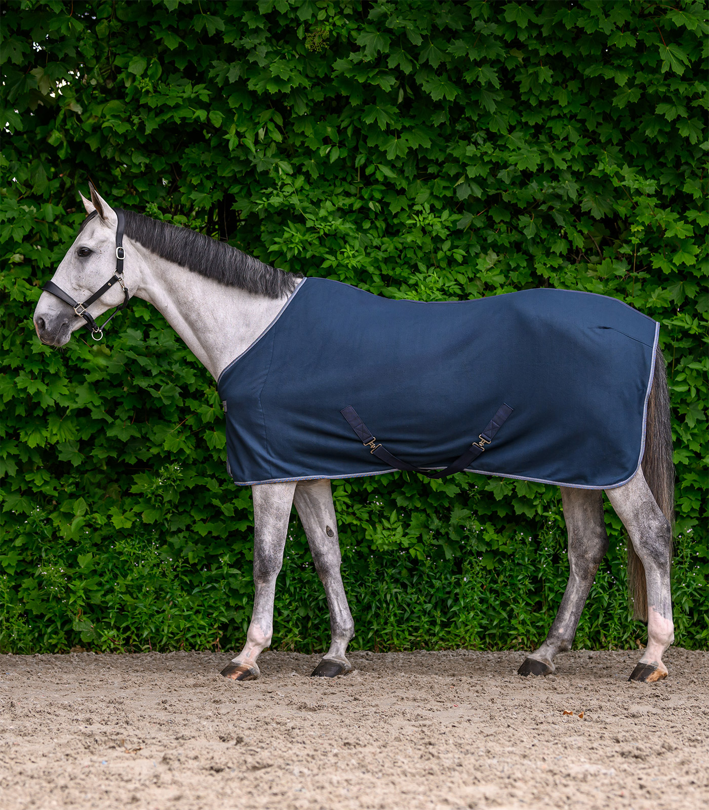 ECONOMIC Fleecedecke mit Kreuzgurten nachtblau