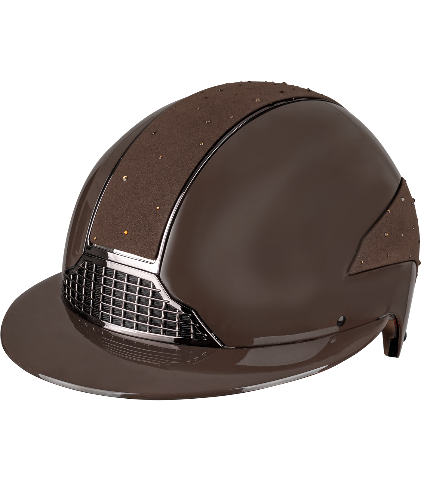 marrón brillante con purpurina