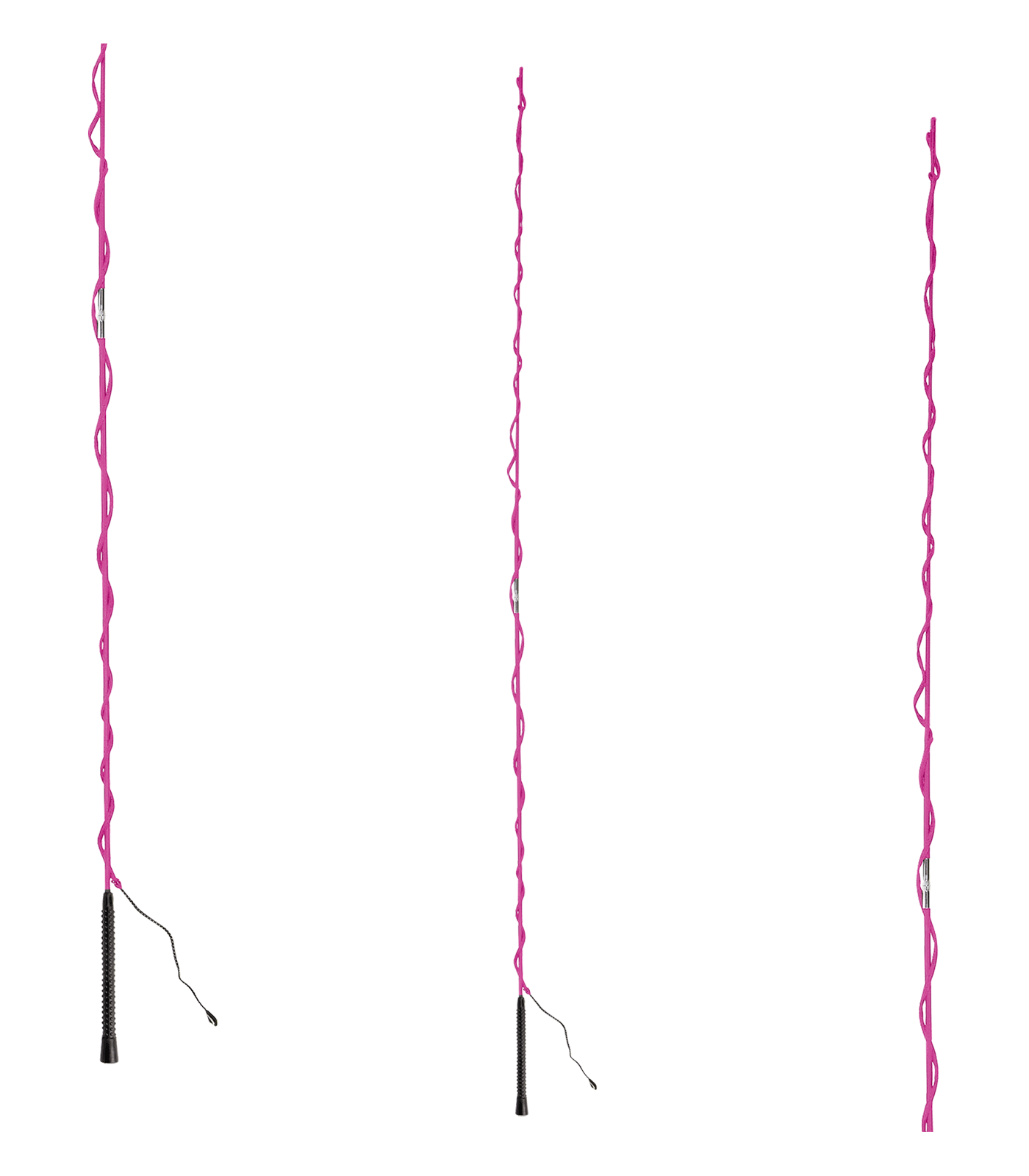 Nylonbespannte Longierpeitsche mit Kunststoffgriff, zerlegbar ohne Ring pink
