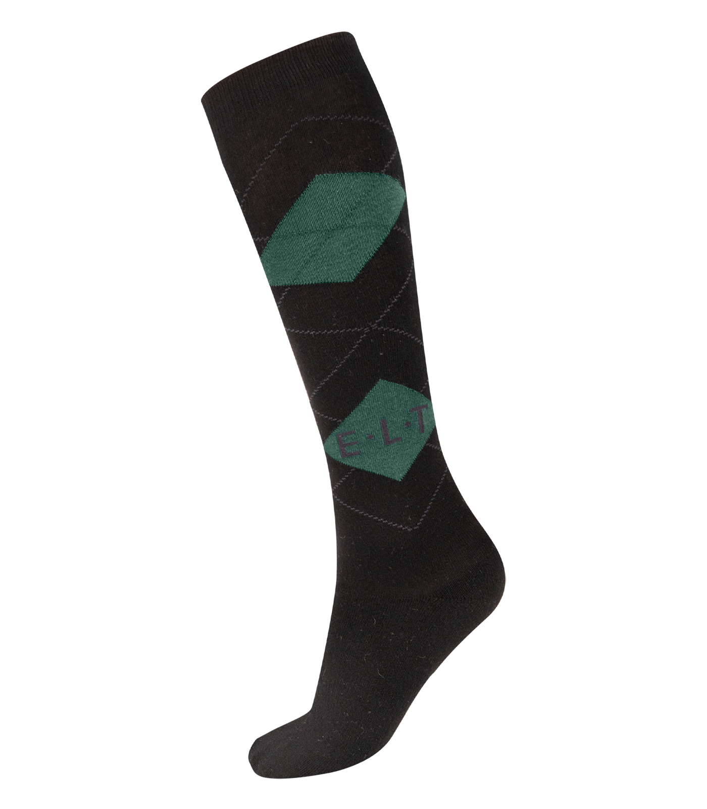 Reitsocken Karo schwarz/smaragd