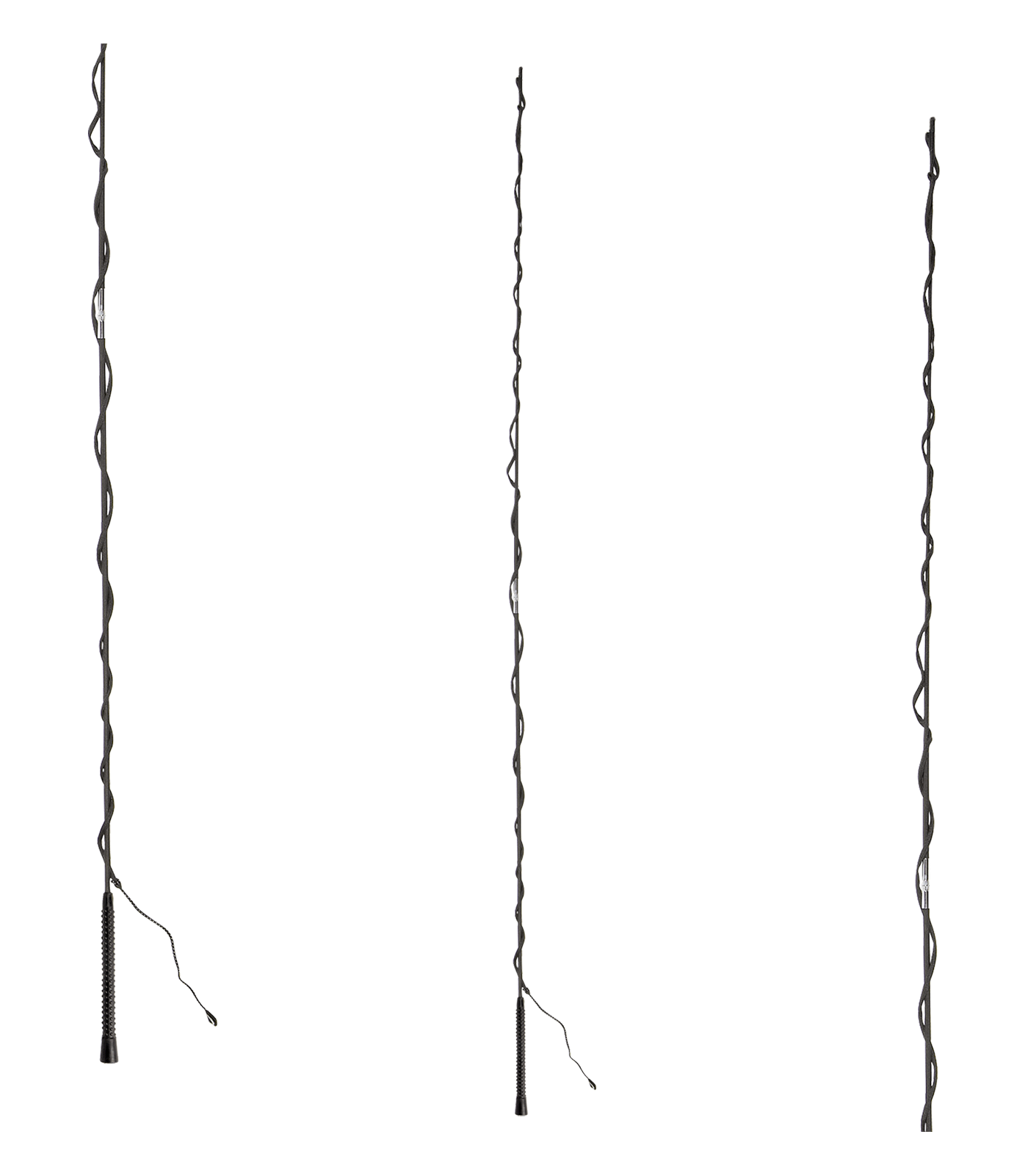 Nylonbespannte Longierpeitsche mit Kunststoffgriff, zerlegbar ohne Ring schwarz
