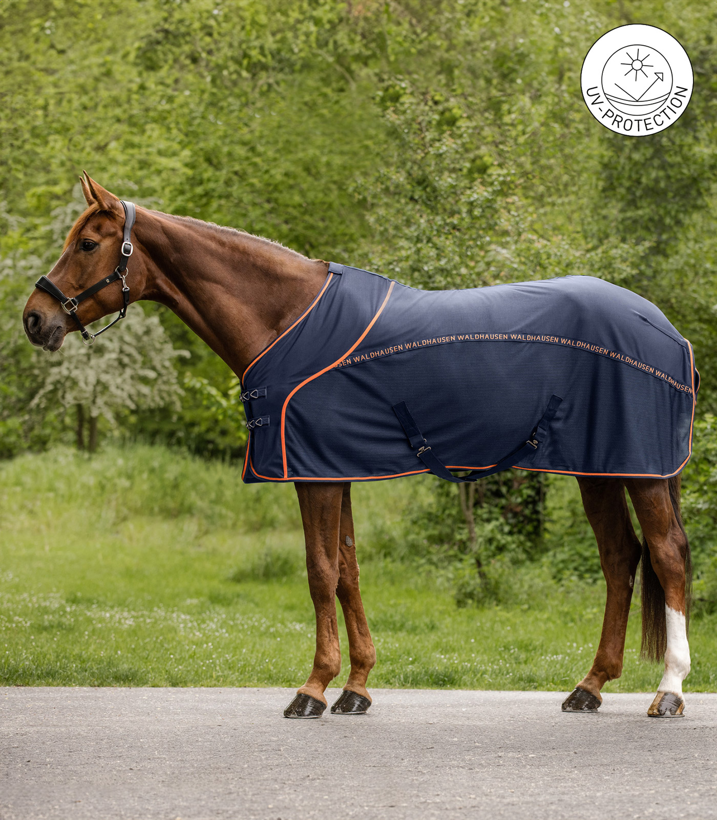 Couverture d’été anti-mouches cool bleu nocturne/orange