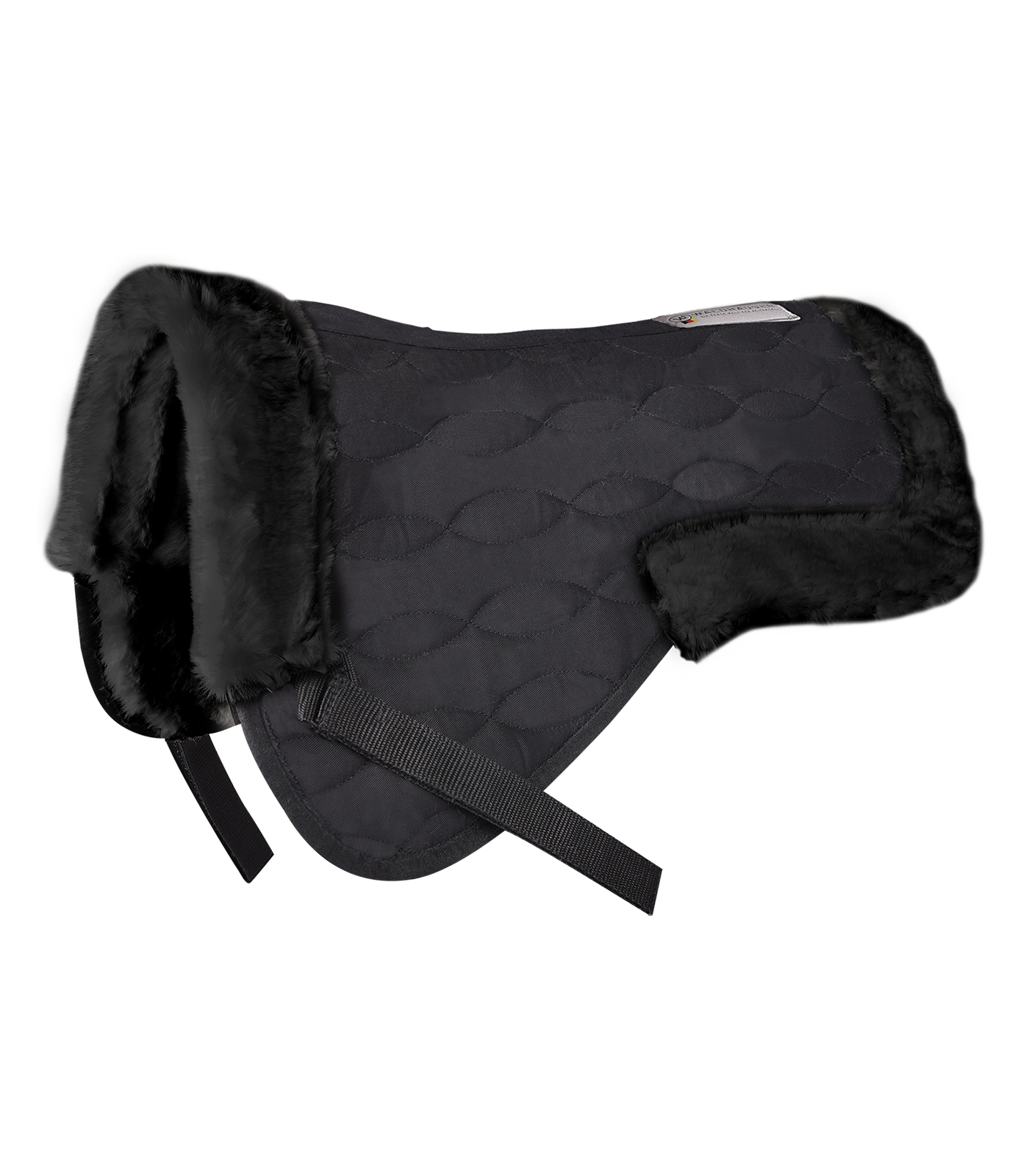 Saddle Pad with synthetic fur black/black