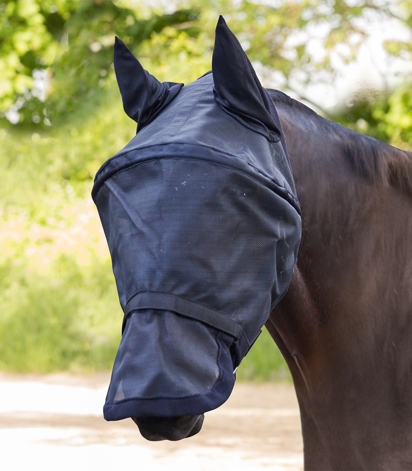 Space PREMIUM Fly Mask, with ear and nose protection black