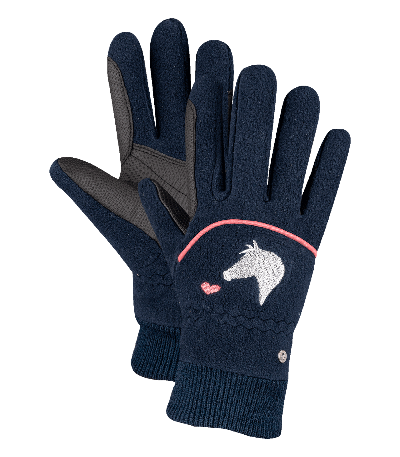 Lucky Giselle Fleece Riding Gloves, kids night blue/Lucky Heart