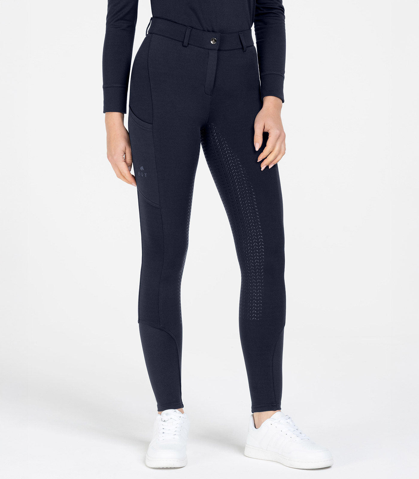Pantaloni da equitazione Essential con inserto in silicone, da donna blu profondo