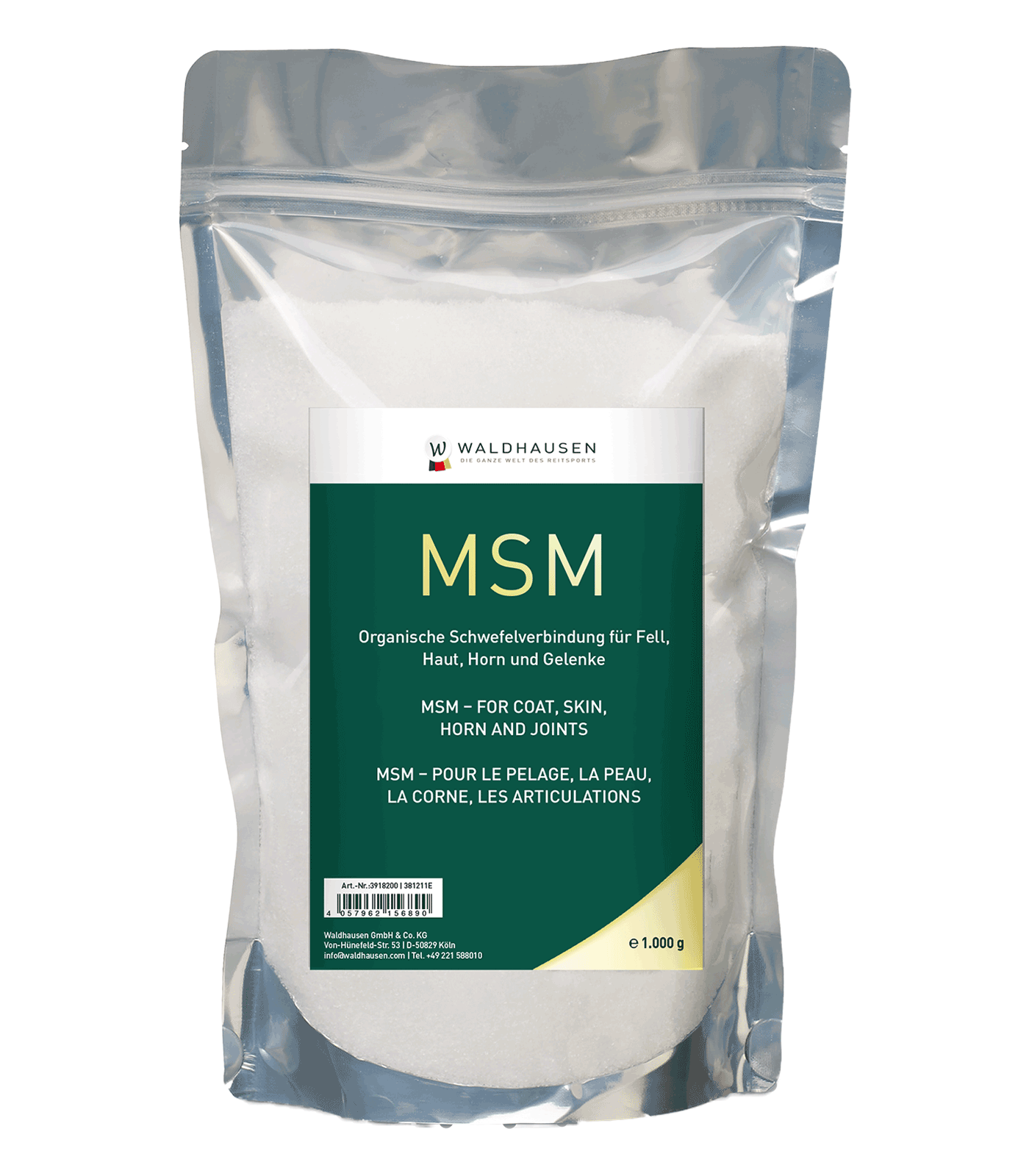 MSM - Pour le pelage, les articulations, la peau et la corne, 1 kg