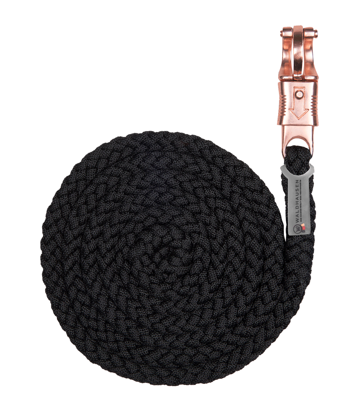 Shine lead rope - panic hook black/rosegold