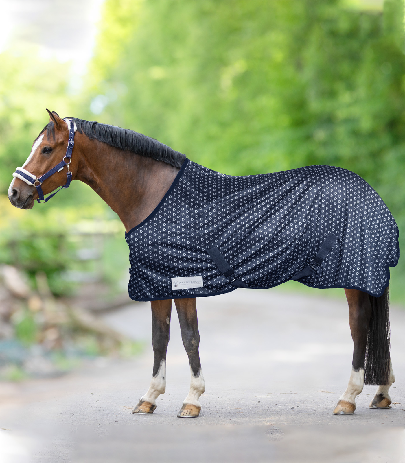 Manta con mosquero Lucky Heart azul noche