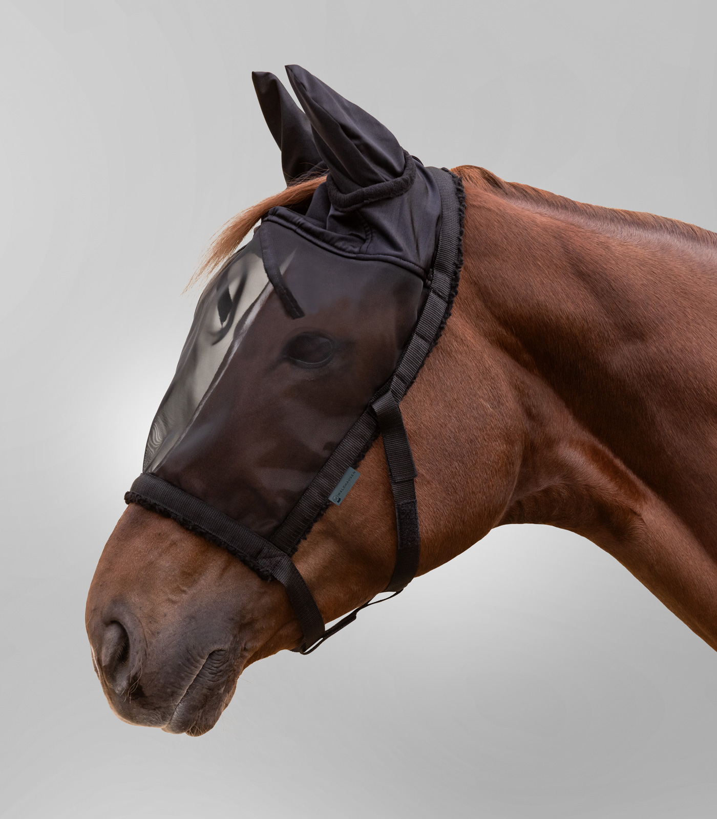 Weidehalfter mit Fliegenmaske schwarz