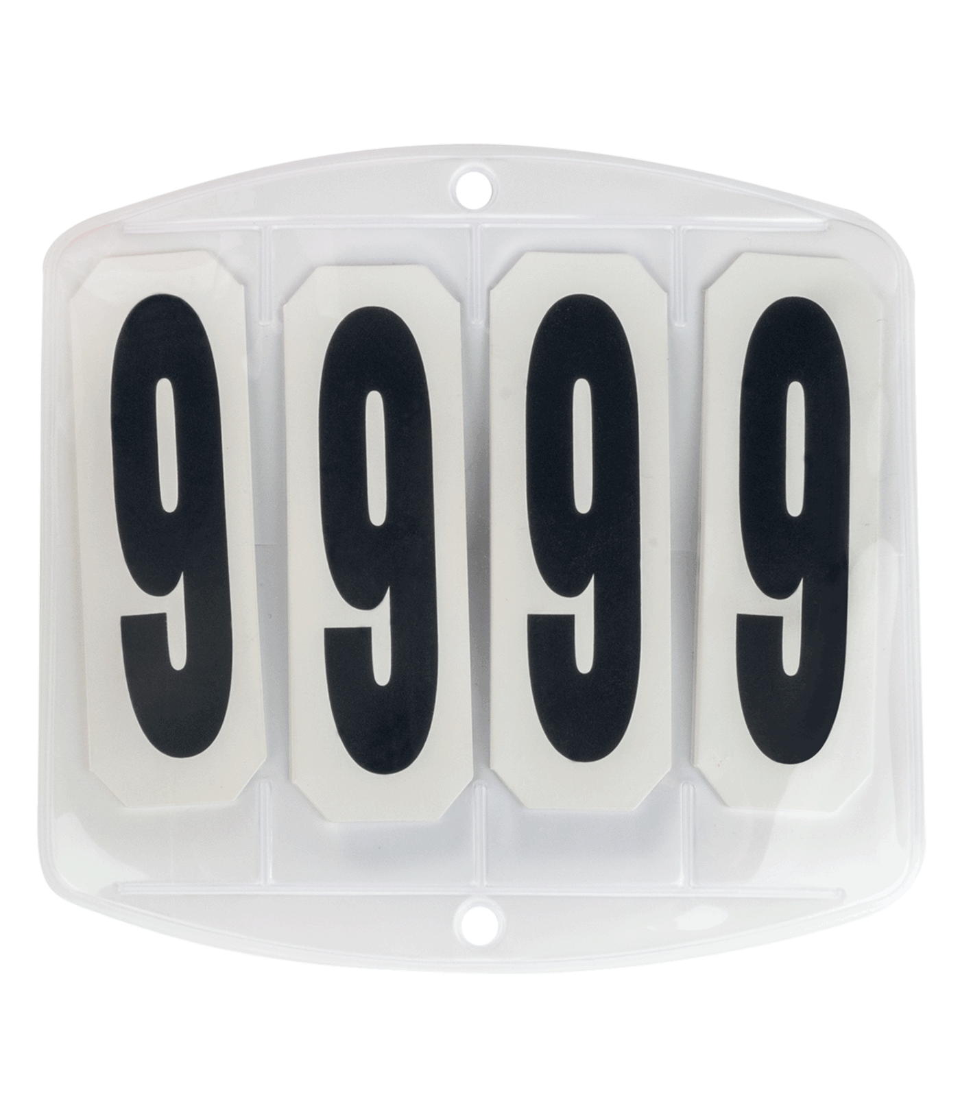 WALDHAUSEN Startnummern Set Oval 4-stellig - Mit Gummibändern Für Reitturniere | Weiße Pferdekopf-Nummern