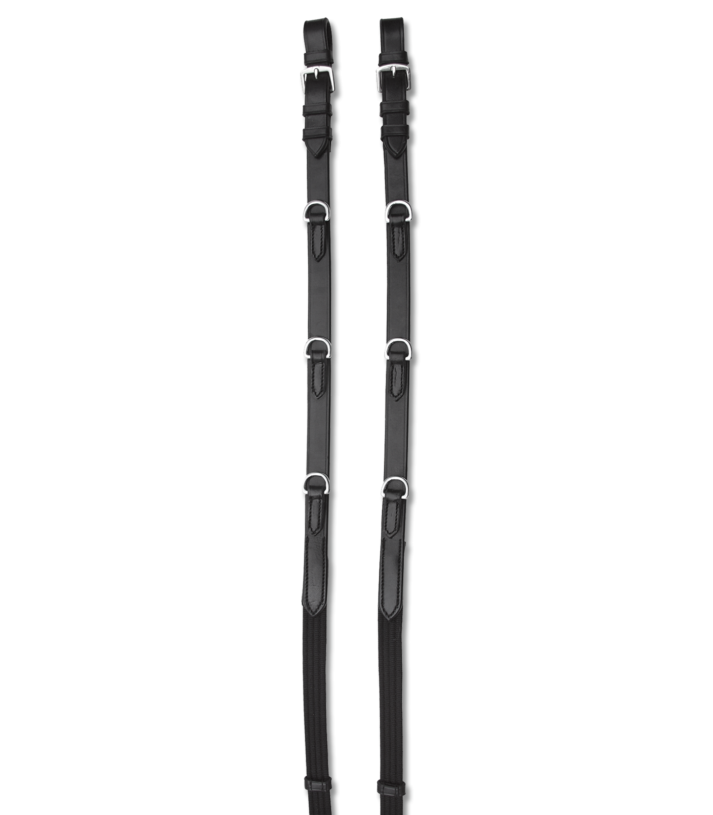 STAR Side Reins with rubber rings black PON 809601PON